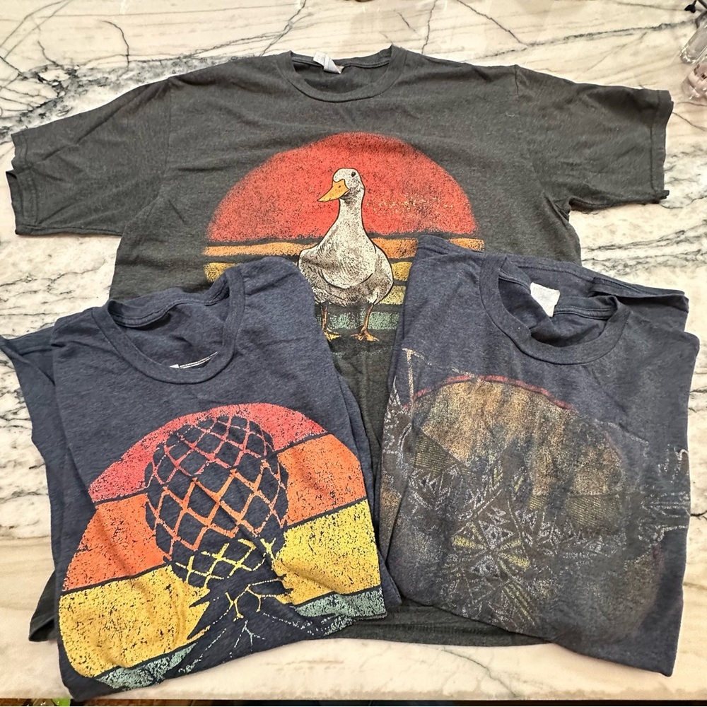 Graphic prints Men’s T-Shirts - Set of 3 - Size Large